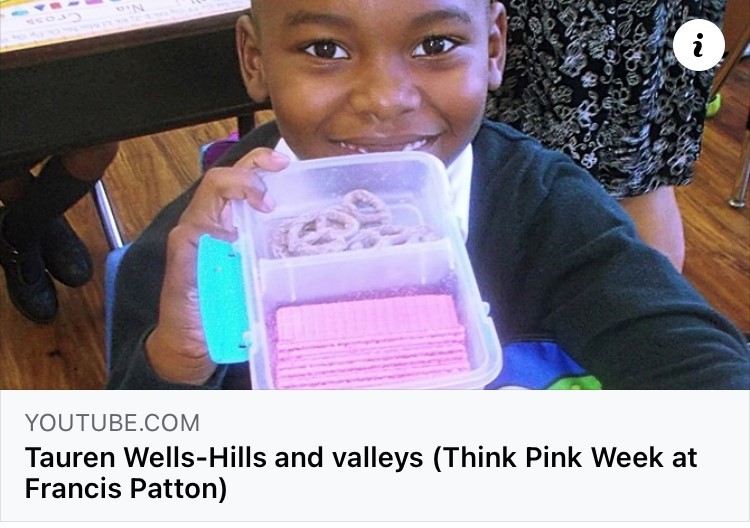 Francis Patton Primary Student during Think Pink Week